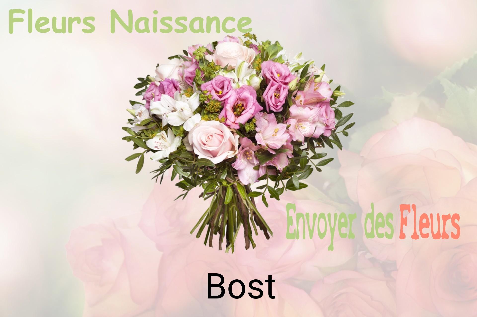 Bouquet de fleurs de naissance livré à Bost